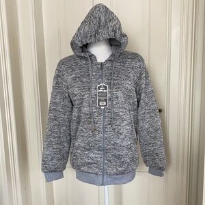 Ladies Heather Sherpa lined jacket, cotton blend, beautiful shades of Gray, med